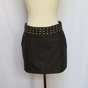 New nwt studded corporate goth punk grey miniskirt